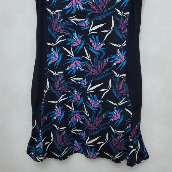 Tail Dark Navy Floral Printed Sleeveless Tennis Pickleball Golf Dress Size Large - Picture 2 of 12